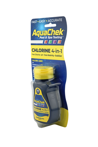 AQUACHEK 4-In-1 Yellow Chlorine Test Strip Side