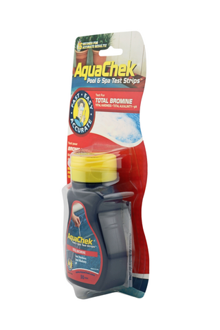 AquaChek 4-In-1 Red Bromine Test Strip 50 Strips per Bottle Side