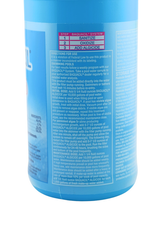 Baquacil Algicide Treatment Side