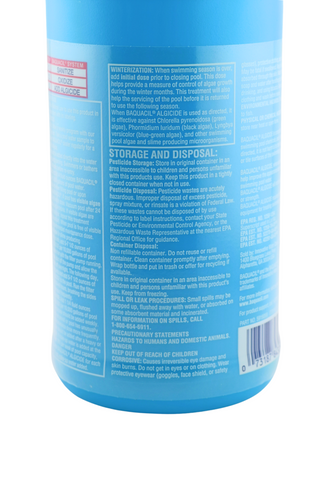 Baquacil Algicide Treatment Side