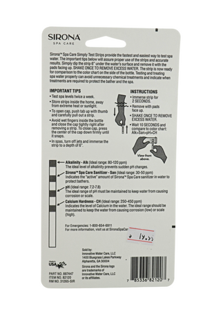 Sirona® Simply Test Strips Back