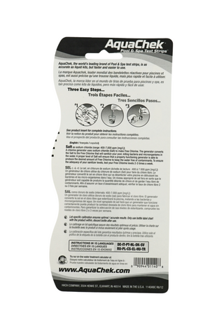 AQUACHEK White Salt Test Strip 10 Count Back