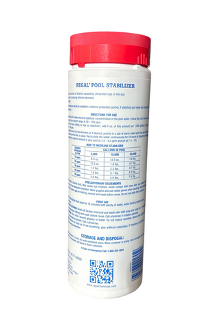 Regal Pool Stabilizer 1.75lb Bottle Back