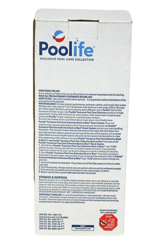 Poolife Back to Blue Treatment Side